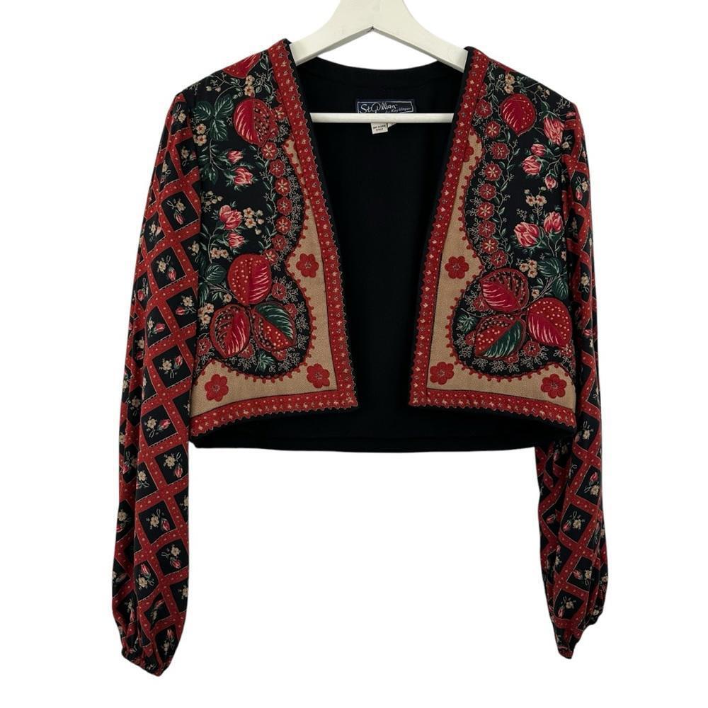 Vintage St. Gillian Women’s Floral Open Front Jacket Size S